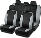 Skechers Memory Foam Seat Covers,Leather Car Seat Covers, Ultimate Comfort & Support Seat CoversFull Sets,Airbag Compatible, 