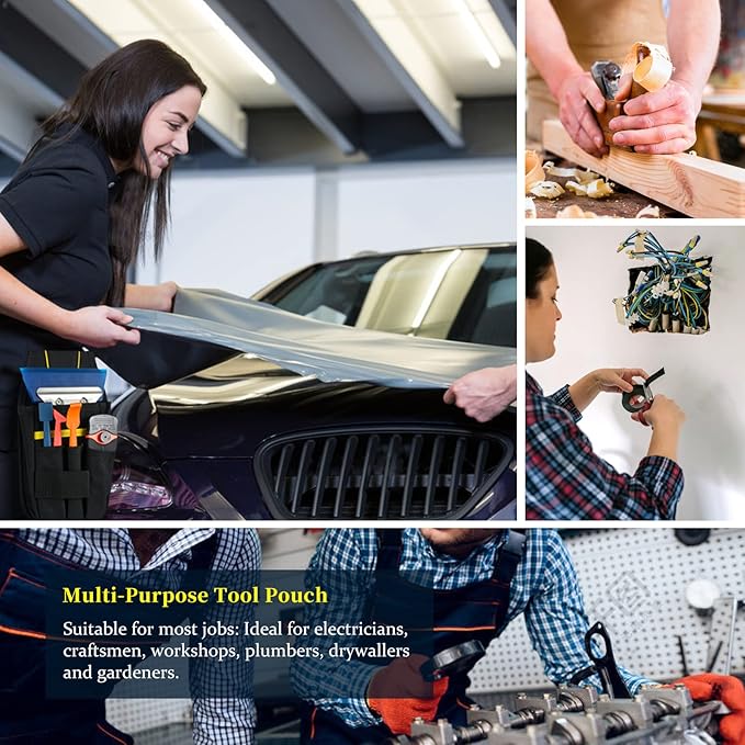 EHDIS Organizer Tool Pouch Multi-Purpose Wrapping Tool Bag Mini Work Holder Heavy-Duty Small Organizer for Car Window Tint Film Installer