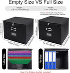 4 Pack File Organizer Boxes with Lids, Collapsible Document Storage Bin with Mesh Pockets & Zipper, Fits Letter/Legal Size Fo