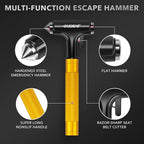 Car Safety Hammer, Car Glass Breaker with Seat Belt Cutter, Automotive Escape Tool, Metal Window Breaker, Emergecy Safety Ham