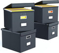 Huolewa Portable Leather File Organizer Boxes with Lids, Office Document Boxes Organizer, Filing Boxes, Decorative Small File