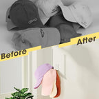 2 Pack White Hat Racks for Baseball Caps, Stainless Steel Hat Organizer for Baseball Cap, Hat Holder Storage Organizer, Hat H