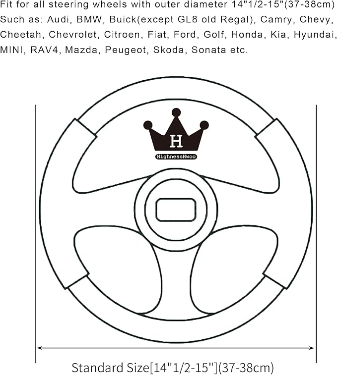 Fuzzy Winter Steering Wheel Cover for Women, Warm Cute Fluffy Car Wheel Cover for Sedan, SUV, Soft Furry Girly Plush Car Handle Cover for Cold Weather, 14.75-15.15in, White