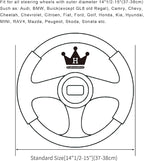 HighnessHwoo Car Steering Wheel Covers for Women Padded Carbon Fiber PU Leather Cute Auto Interior Accessories for Vehicle, S