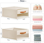 DIMJ Closet Organizers and Storage - Foldable Storage Bins with Drawers Fabric Stackable Storage Drawers with Clear Window,Fa