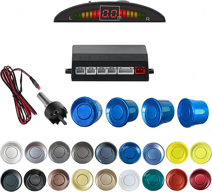 Parking Sensor Kit Backup Sensor Kit Reverse Sensor for Car 18 Color Options for Probes Adjustable Alarm Volume Professional 