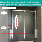 Pull Out Clothes Rail Extendable Pull Out Closet Rod - Adjustable Clothing Organizer Holder, Shock-Absorbing Buffer Pull-Down