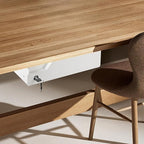 Under Desk Drawer Storage with Lock, 16"x11.8"x3.6", Metal Undermount Table Drawer, Ball Bearing Slides Out Tray Organizer fo