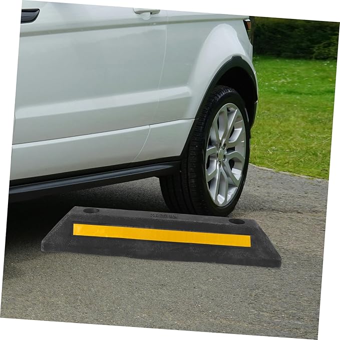 Parking Block Heavy Duty Car Stopper for Garage Compact Design Reflective Film for Enhanced Visibility Vehicle Parking Guide Easy to Install and