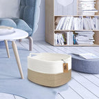 COMFY-HOMI Cotton Rope Woven Basket with Handles for Shelves,Toys,Book, Cloth Storage Baskets Bin for Organizing-13.5"x11"x9.
