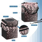 Car Trash Can – Multi-Purpose, Lightweight and Portable with Durable Water-Resistant Coating, No Installation Required, Practical and Ample Capacity, Variety of Colors.Pink Falling Petals