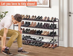 MISSLO 4 Tier Long Shoe Organizer for Closet Shoe Rack for Bedroom Closet Floor Shoe Shelf for Entryway Storage Stackable Wid