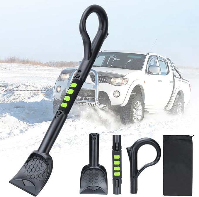 25.8'' Larger Ice Scrapers for Car Windshield | Dang Near Indestructible Ice from Scrape Frost and Ice |3-in-1 Emergency Snow Shovel | Detachable Remover with Foam Grip for Small Cars, Trucks, SUVs