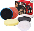 6Pc 3.5 Inch Face for 3 Inch 76mm Backing Plate Compound Buffing Sponge Pads and Woolen Pads Cutting Polishing Pad Kit for Car Buffer Polisher (Honeycomb Structure)