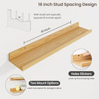 Axeman 30 Inch Floating Shelves | Oak Picture Ledge Shelf Set of 3 | Rustic Wood Wall Shelves with Lip | 30" Oak Picture Shel