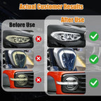 Automotive Headlight Restoration Kit - Refurbishing Fluid & Polishing Cleaner for Oxidized, Yellowed Headlamps, Enhanced Hydr