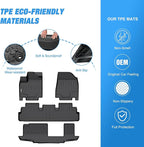 Nilight TPE Floor Mats for Nissan Pathfinder 8 Seater 2022-2026 / Infiniti QX60 7 Seater 2022 2023 2024 2025 2026 All Weather Custom Fit Heavy Duty Floor Liners