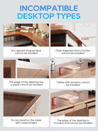 NODOCA No Drill Under Desk Cable Management Tray, 14'' Wire Management, Punch-Free Clamp on, Metal Cable Tray, Wire Organizer