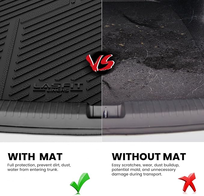 LASFIT Floor Mats & Trunk Mat for Honda Accord Sedan 2013 2014 2015 2016 2017 (Not for Coupe & Hybrid), All Weather TPE Custom Fit Anti-Slip Odorless Car Floor Liner, 1st & 2nd Row & Cargo Mat, Black