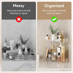 Lifewit 2-Tier Corner Bathroom Counter Organizer, Plastic Makeup Skincare Organizers Storage Countertop, Large Sink Cosmetic 