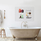 Fumete 9 Pcs Wall Grid Hanging Basket Shelf Hooks Set Includes 3 Basket 3 Wire Straight Shelf and 3 Hooks for Storage Display