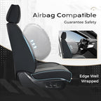 Coverado Car Seat Covers with Lumbar Support, Front Covers for Cars, Universal Automotive Seat Cover, Waterproof, Leather Car