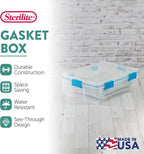 Sterilite 4-Pack Gasket Box, Home Storage Organizer Bins with Lids, 37 Quart – Stackable Clear Plastic Containers for Bedroom