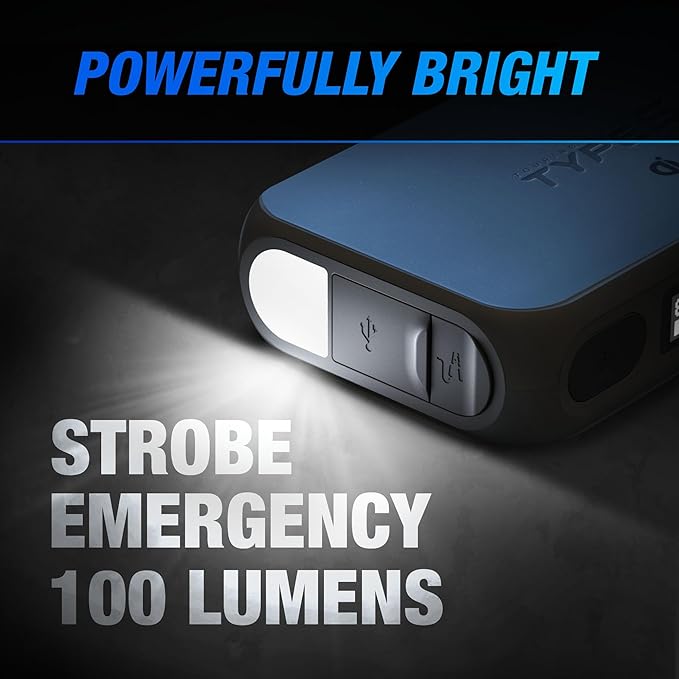 Type S Dynamic D10+ 1000A Automotive Jump Starter, UL Certified 12V Car Battery Booster for Up to 6.0L Gas & 3.0L Diesel Engines, Emergency Vehicle Starting Device with LED Flashlight & USB Charging