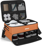 ANILD Golf Trunk Organizer, 2 Layer Golf Storage Case with Separate Ventilated Compartment for 2 Pair Shoes, for Balls, Tees,