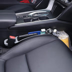 Supin Car Seat Gap Filler Set of 2, Multifunctional Seat Side Gap Filler with Organizer & Hook Function& 2 Storage for Stabilizing Phone,Keys Wallet, Fill The Gap Between Seat & Console (Gary)