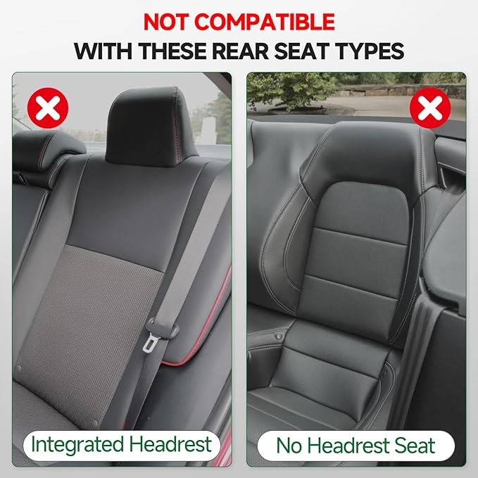 GIANT PANDA Rear Seat Covers for Subaru Outback Forester Crosstrek Legacy Impreza, 60/40 Split Back Seat Protector,Faux Leath