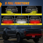 Nilight Truck Tailgate Light Strip 60" Quad Row 648 LED Strip with Red Running Brake Lights White Reverse Lamp Amber Turn Signals