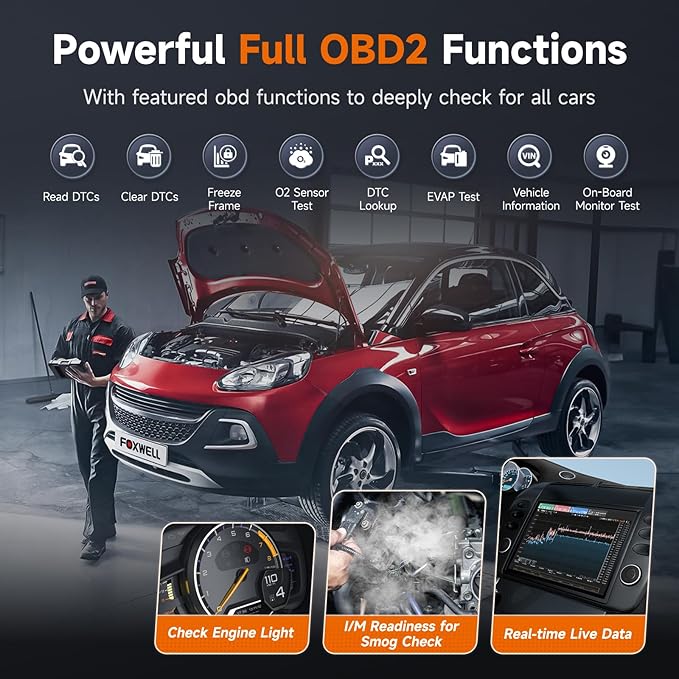 2026 FOXWELL NT624 Elite OBD2 Scanner Upgraded from NT614Elite & NT604Elite Code Reader, All-System OBD2 Scan Tool, 8 Advanced