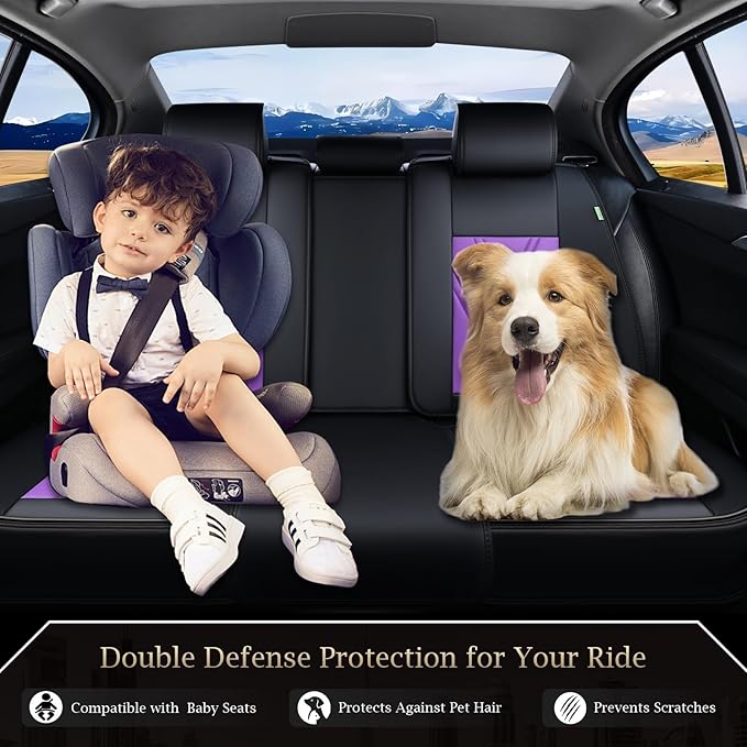 FLORICH Rear Seat Covers Leather Car Seat Covers Waterproof Back Seat Cover Automotive Seat Covers Universal Seat Cushion Pro