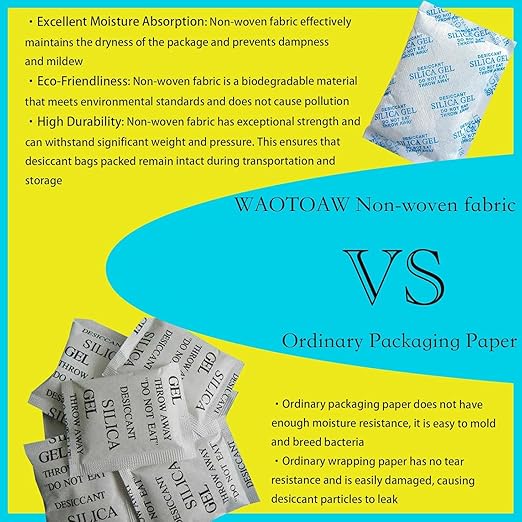 Silica Gel Packets – 50 Gram 25 Packs Desiccant Bags, Moisture Absorbers for Storage, Food Safe Desiccant Dehumidifier Packs 