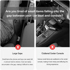 Car Seat Gap Filler, Carseat Side Gap Organizer with Phone Holder & Storage Slot, Auto Interior Accessories, Universal Car Catcher Plug Strip Fit Car SUV Truck, Fill in Between Seat and Console, Black