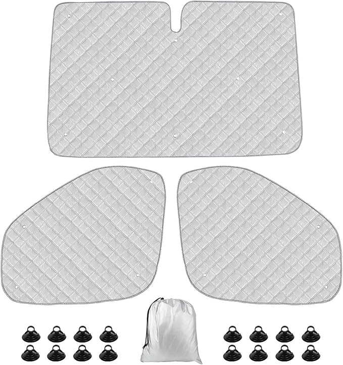 Mercedes Sprinter Sun Shade 2006-2019 | 3-Piece Van Window Covers with Thermal Insulation & UV Protection | Car Window Shades (Front Windshield & Side Covers)