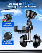 Suction Car Phone Mount Windshield,Ultra-Stable 360 Rotatable Car Phone Holder for Video Recording Sunction Mount,Car Mount for iPhone 16 Pro Max GoPro Insta 360 Camera Vlog Shooting Filming