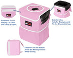 EPAuto Waterproof Car Trash Can with Lid and Storage Pockets, 2.5 Gallon Leakproof, Pink