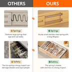 Lifewit 2.4" High 8 Pack Bamboo Drawer Dividers 45-55cm/17.5-22" Adjustable Wooden Drawer Organizer for Clothes/Utensils, Exp