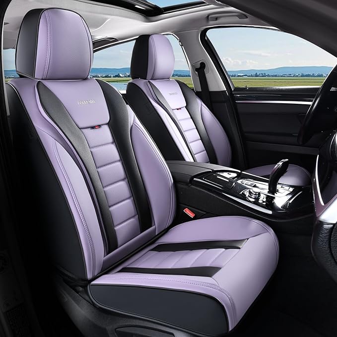 Coverado Car Seat Covers Full Set, Seat Covers for Cars, Front Seat Covers and Back Seat Cover Waterproof Leather Automotive 