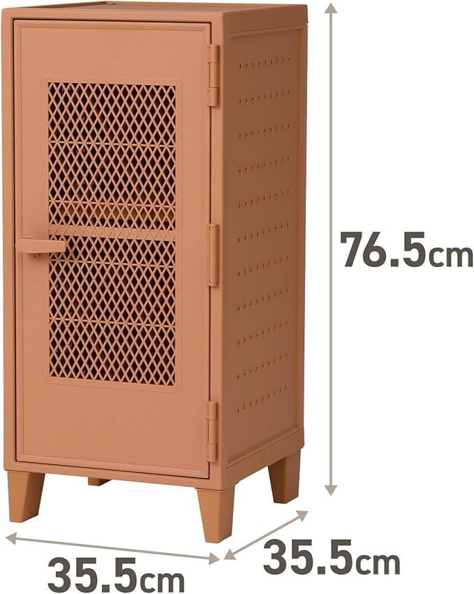Tenma Locker-Shaped Storage Box with Mesh Doors That Can Be Assembled, Fitzpeg Cabinet, Mesh, Retro, Cute, Vertical Storage, 