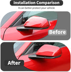 Carbon Fiber Rearview Side Mirror Decoration Trim Cover Compatible with Mustang IExterior Accessories 2024 2025(Carbon Fiber Black)