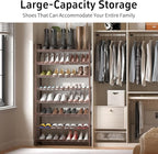 8Tier Metal Tall Shoe Rack,Large Shoe Rack for Closet,entryway,Garage, with Adjustable Flat or Angled Shelves, Hold 32-40 Pai