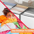 EASEVE 4 Pack Wardrobe Closet Organizer and Storage for Clothes - 7 Grids Foldable Drawer Dividers Organizers for Jeans | Pan