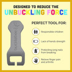 Bucklebee Easy Car Seat Buckle Release Aid for Children Unbuckle Car Seat Release Tool - Button Pusher - Opener for Nails - Buckle Release Tool (2 Packs Gray)