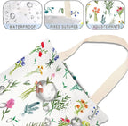 IRADA Car Trash Bag Hanging No Snap Small Garbage Bag for Car Back Seat Cute Printed One-Handed Strap Trash Bags Car Accessories-Wildflowers-White Car Trash Bags