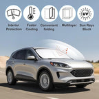 Front Windshield Sun Shade Foldable Car Front Window Sun Shade Windshield Shade Custom Fit for 2020-2026 Ford Escape Block UV Rays Car Accessories Heat Keep Cooler