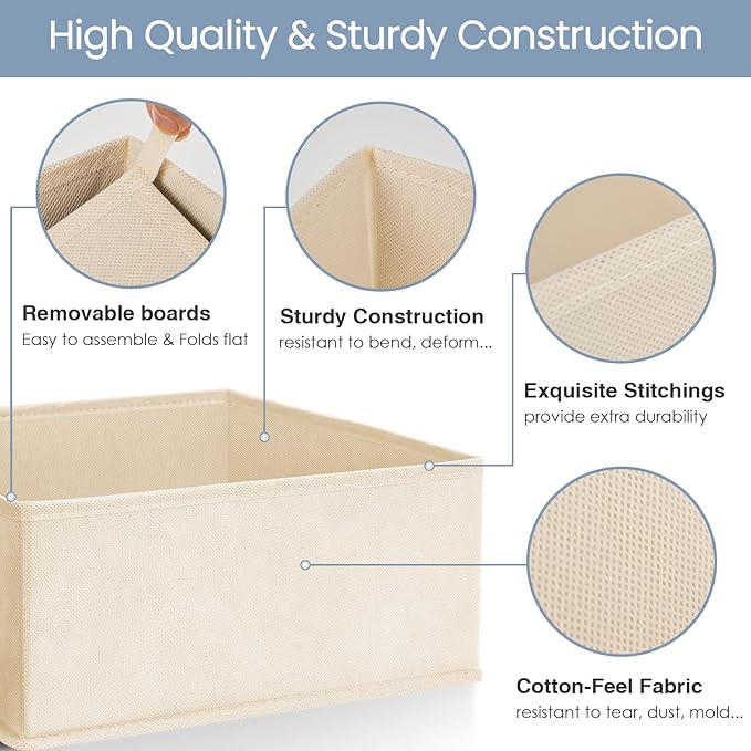Criusia Drawer Organizer Clothes,16 Pack Underwear Drawer Organizers, Foldable Closet Organizers and Storage Dresser Drawer D