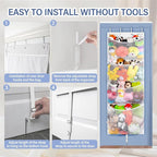 Woodoulogy Hanging Stuffed Animal Storage, Over Door Large Plush Toy Organizer with Metal Hook, Baby Accessory Holder Idea fo